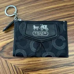 COACH ブラック ドットパターン キーケース