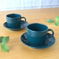 廃番○アラビア○teema/ティーマ○グリーン○コーヒーカップ&プレート