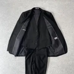 未使用級 AOKI LES MUES 高級礼服 喪服 スリーピース スーツ XL