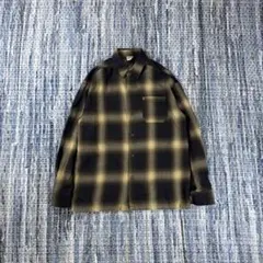 CALTOP USA製 オンブレ チェック シャツ アクリル ワイド