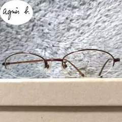 상태좋음 agnes b アニエスベー AB-1130 チタン ハーフリム 眼鏡