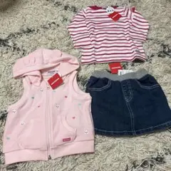 ミキハウス　3点セット　女の子　新品タグ付き