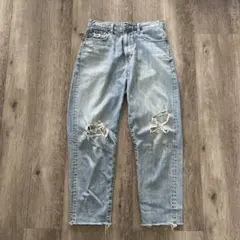 ジーンズ ジーパン ズボン ダメージズボン 夏服 UNIQLO 男女兼用