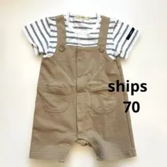 ships シップス カバーオール ボーダー ベビー 70 ロンパース