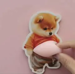 柴犬 ステッカー 3D ぷにぷに シール