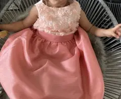 女の子ドレス ピンク 120cm 後ろリボン付き
