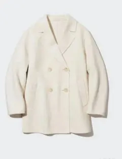 ユニクロ　ダブルフェイスショートコート オフホワイト