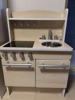 木製おもちゃキッチン コンロ・シンク付き