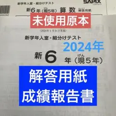 サピックス新6年新学年入室・組分けテスト　2024年　未使用原本❗️