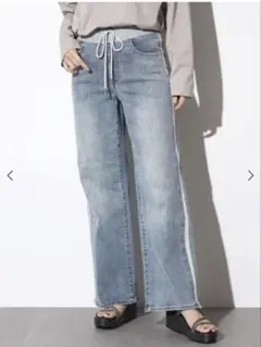 ウエストリブストレッチデニムパンツのサムネイル