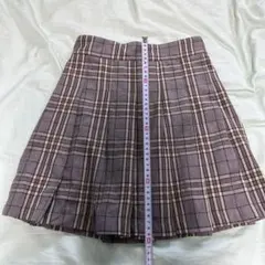 グレー系チェック プリーツスカート