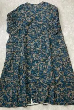 Samansa Mos2 花柄　ロングシャツワンピース　長袖