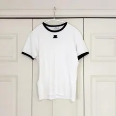 2回着用のみ美品 courreges コントラストトリム Tシャツ クレージュ