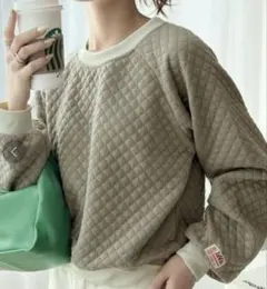 クラシカルエルフ×JaVa　キルティングプルオーバー　M　グレージュ　トップス