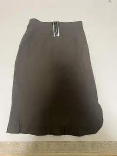 ダークブラウン フリル裾 タイトスカート