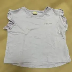 petit main フリル付きTシャツ 薄紫　90cm