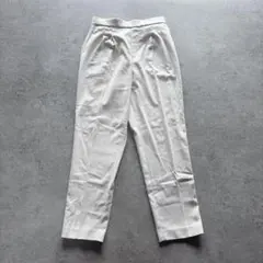 K1730 グローバルワーク テーパードパンツ きれいめ伸縮 M オフホワイト