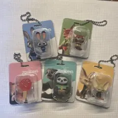 ズートピア　ガチャガチャ　ブリスターチャームコレクション　5種コンプリートセット