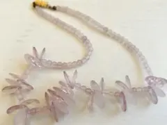 年代物 当時物 未使用 透明感のあるPINK レトロvintageネックレス