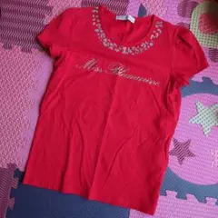 Miss Blumarine 赤 Tシャツ ビジュー付き