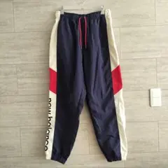 ニューバランス ナイロンパンツ トリコロールカラー ジャージ ビッグロゴ L