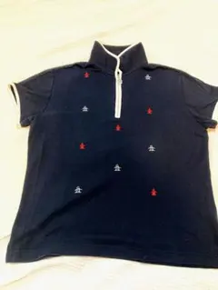 Munsingwear ハーフジップ 半袖シャツ ペンギン刺繍 ネイビーのサムネイル
