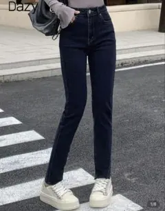 DAZY シーイン　スキニー　切りっぱなし　パンツ　M ストレッチ　デニム