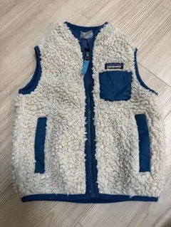 patagonia ベビーベスト 12-18M クリーム/ブルー