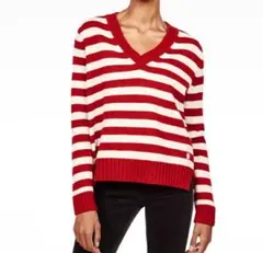 G-STAR RAW ボーダーニット　ゆったり　オーバーサイズ　Vネック　赤　白