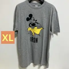 新品未使用　ディズニー　ミッキーマウス アイロン Tシャツ グレー　XL