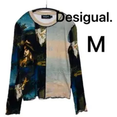 美品 Desigual アートプリント 長袖 Tシャツ M デシグアル ロンTのサムネイル