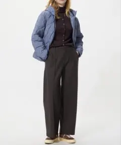ユニクロ ブラッシュドジャージーワイドパンツ M