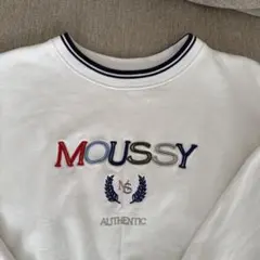 MOUSSY クロップドスウェット ホワイト