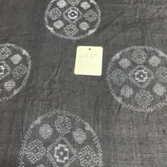 2332 越後上布、幾何学模様の小紋着物 白と青 - メルカリ