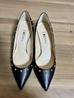 DIANA スタッズ付き パンプス　ブラック ハイヒール 23cm