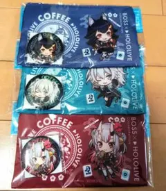 BOSS✖️HOLOLIVE 缶バッジ＆ポーチ　大神ミオ　百鬼あやめ　獅白ぼたん