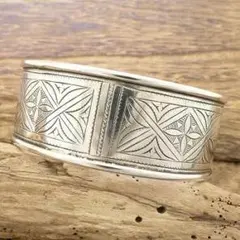 新品 Tuareg silver 平打ち ワイド バングル シルバー アメカジ