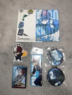 僕のヒーローアカデミア 一番くじ ラバーチャーム ステッカー 缶バッジ 轟焦凍