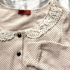 新品・未使用　ドット柄　ピンク　カーディガン　レース