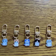 猫デザイン キーホルダー 5個セット