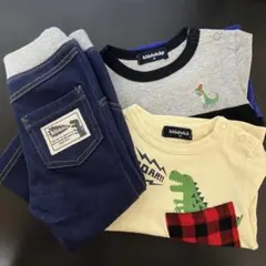 クレードスコープ　80cm 恐竜 長袖Tシャツ パンツ　3点セット