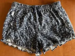 花柄フリル付きハーフパンツ 140cm ネイビー