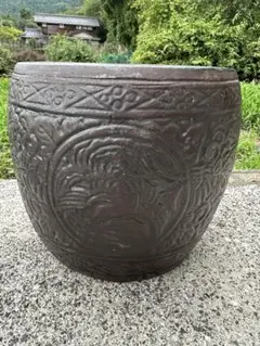 信楽焼・利山作　花器・大壺 23・5㌢ 信楽焼】・利山作 花器・花瓶大壺 23・5㌢ 陶器 - メルカリ
