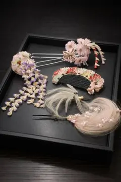 【大正時代 つまみ細工 髪飾り5点セット】和装・舞妓・成人式