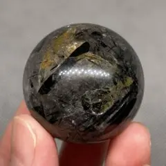 ② マダガスカル産 ブラックトルマリン スフィア 丸玉 直径4.9cm