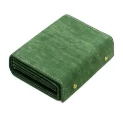 二つ折り財布 メンズ 本革 日本製 縦型 ブランド 訳あり 小銭入れありグリーン