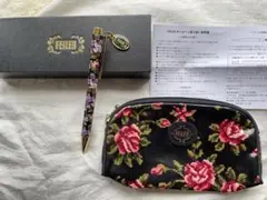 FEILER ノベルティ　花柄ボールペンとMONTRIVEポーチ