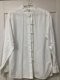 ホワイト シャツ Sサイズ スタンドカラー