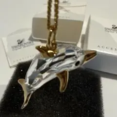①【未使用】スワロフスキー イルカ ネックレス✨ SWAROVSKI クリスタルのサムネイル
