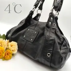 極美品 ヨンドシー 4℃ ワンショルダーバッグ　レザー　y2k ブラック